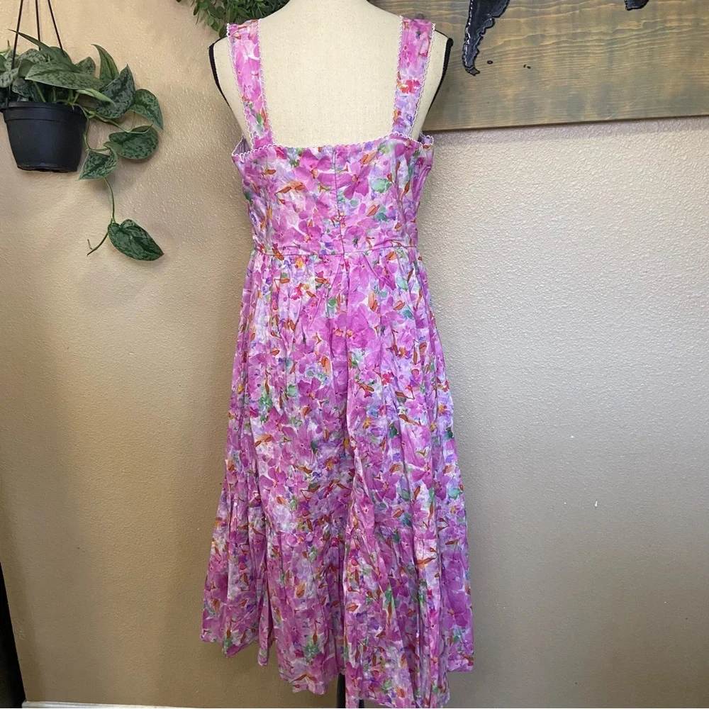 NWOT Adorable Presence Pink Floral Bustier Midi Dress With Pockets - Picture 9 of 10
